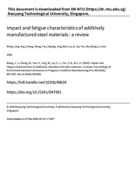 Impact and fatigue characteristics of additively manufactured 